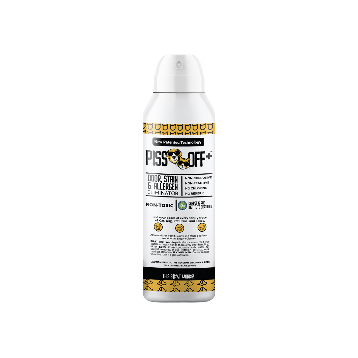 3 Oz. BOV Travel Size Canister PISS OFF+ All-Purpose Odor, Stain & Allergen Eliminator